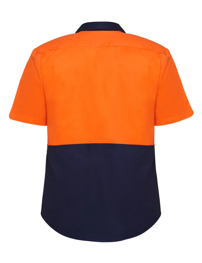 5 x Hard Yakka Core Hi Vis 2 Tone Short Sleeve Lightweight Vented Shirt - Orange