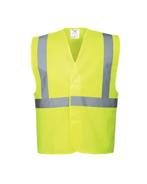 (6/Case) Class 2 Portwest Yellow Hi-Vis One Band & Brace Vest