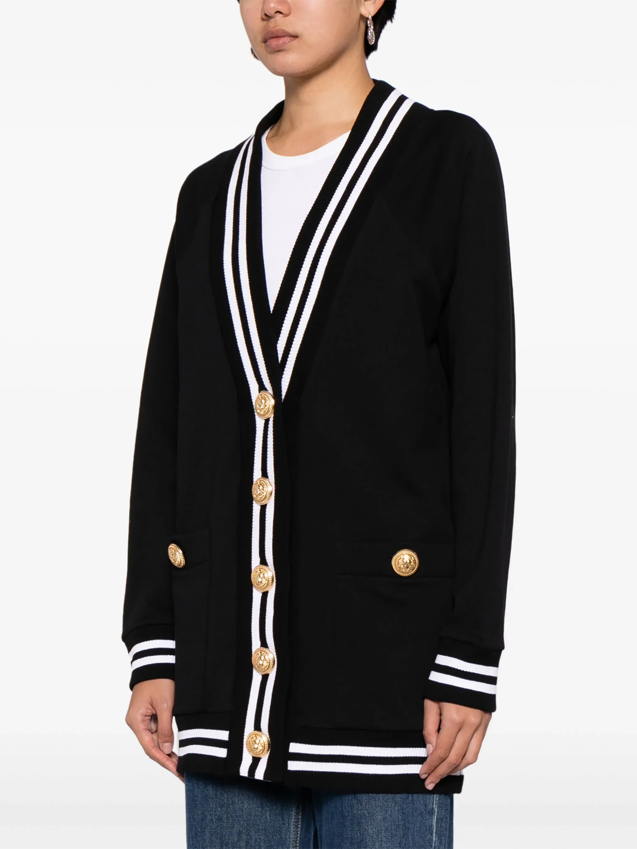 Balmain Signature Jersey Cardigan
