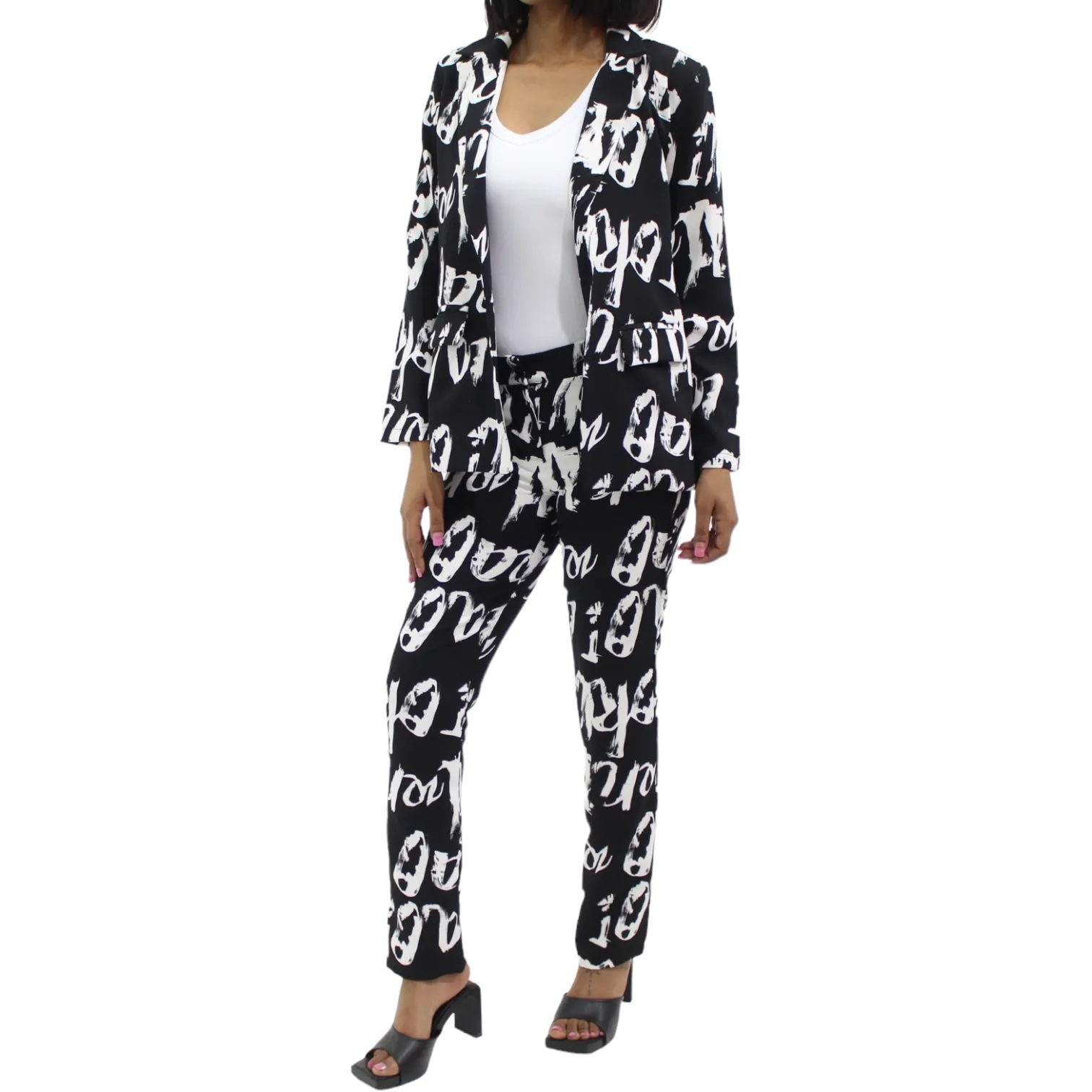 Black Printed Pants