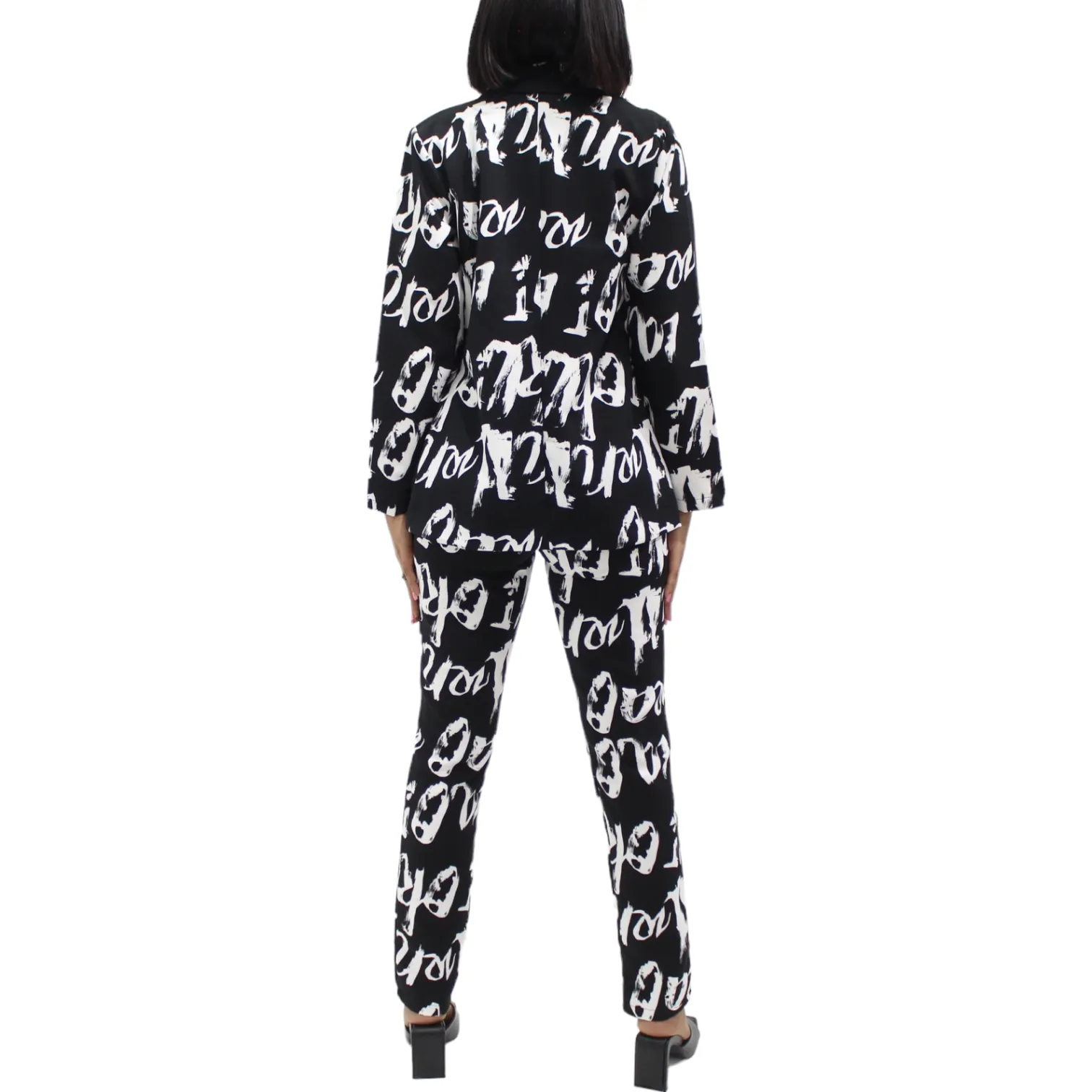 Black Printed Pants