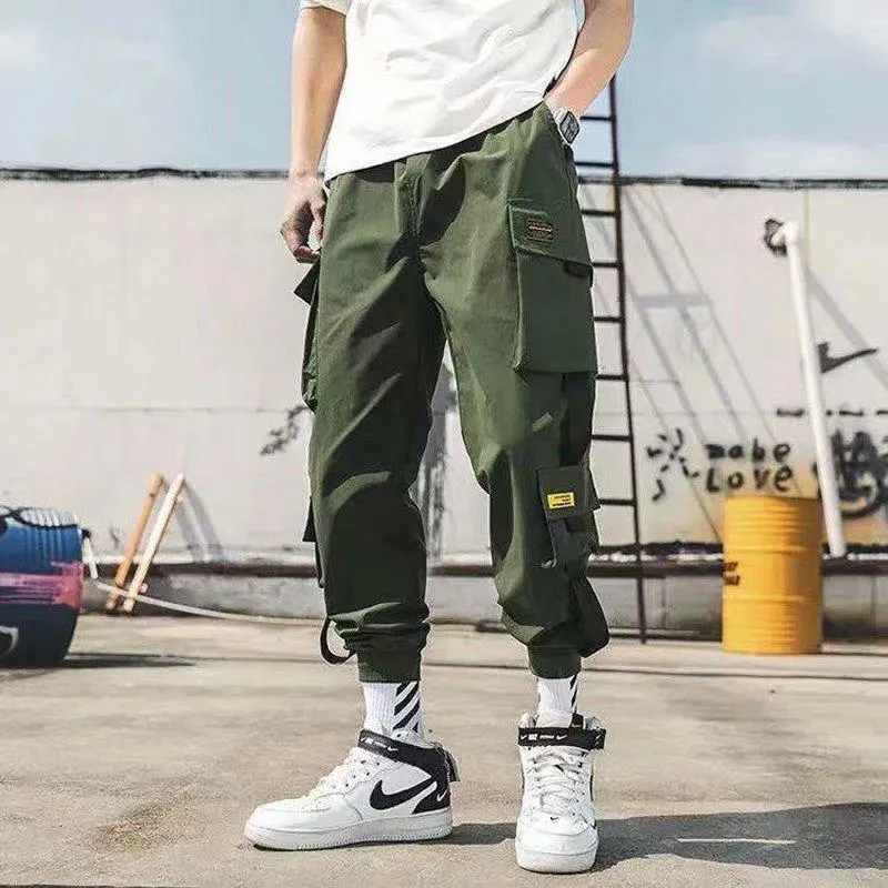 Cargo Pants Men Summer Thin Plus Size Sporty Korean Trendy Loose Jogger Casual Pants