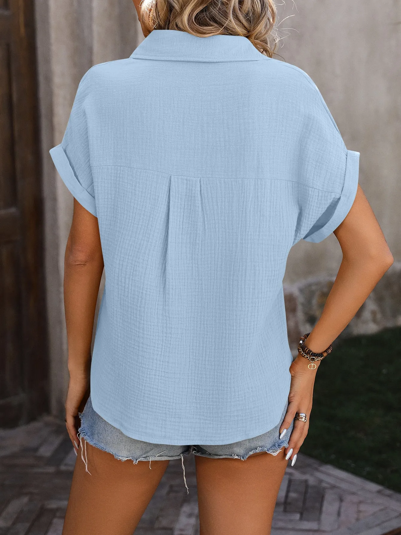 Casual Work Tops with Pockets
