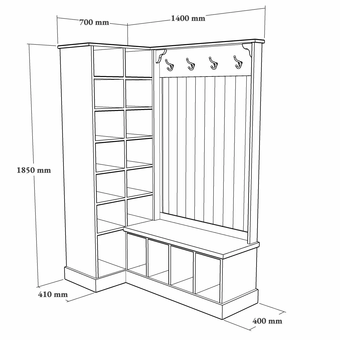 Corner Shoe Storage Bench