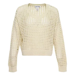 Cotton Lurex Open Stitch Sweater