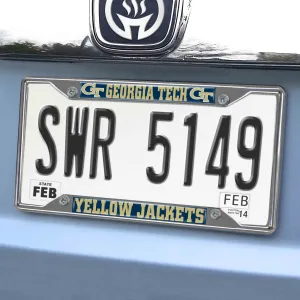 Fanmats Georgia Tech Yellow Jackets Chrome Metal License Plate Frame, 6.25" x 12.25"