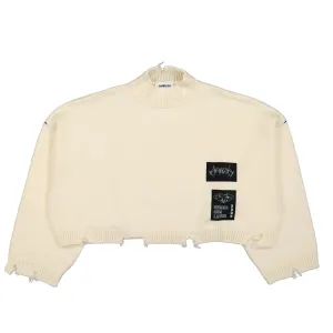 Felted Knit Cropped Mockneck