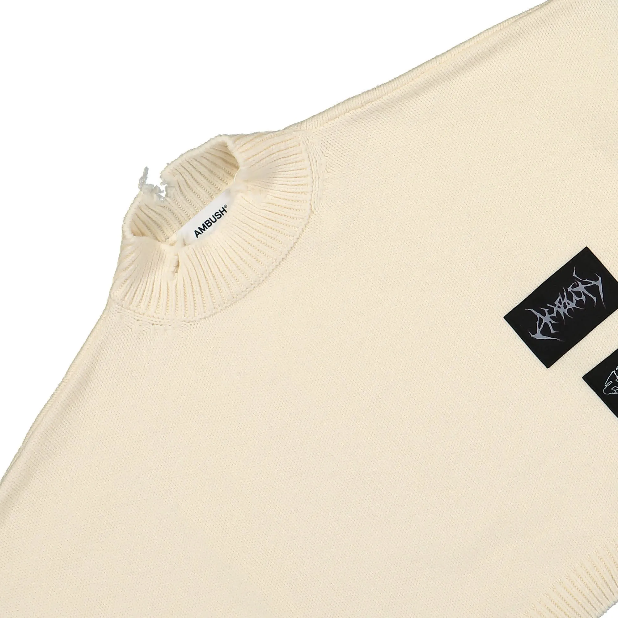 Felted Knit Cropped Mockneck