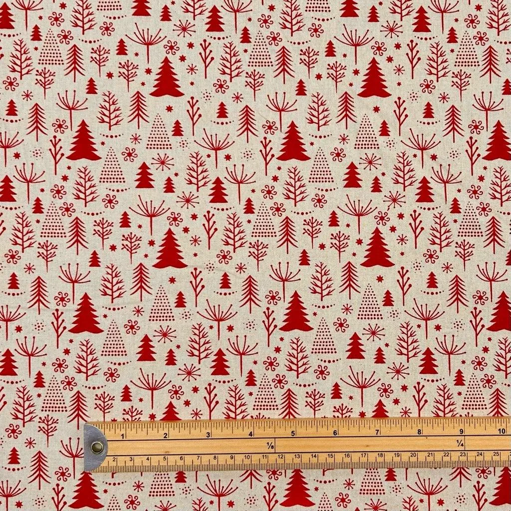 Festive Trees Christmas Cotton Fabric