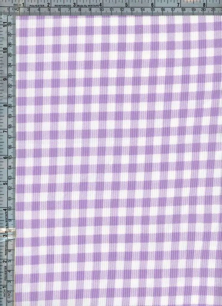 GINGHAM PLAID PRINTED IN 2X2 YUMMY RIB NFP210121-058