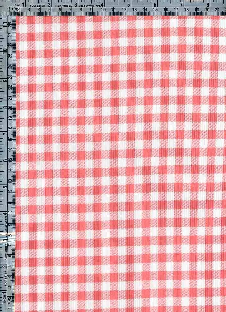 GINGHAM PLAID PRINTED IN 2X2 YUMMY RIB NFP210121-058