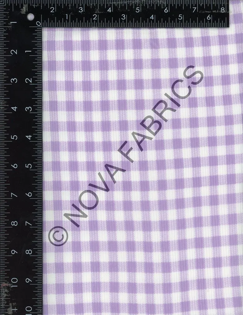 GINGHAM PLAID PRINTED IN 2X2 YUMMY RIB NFP210121-058