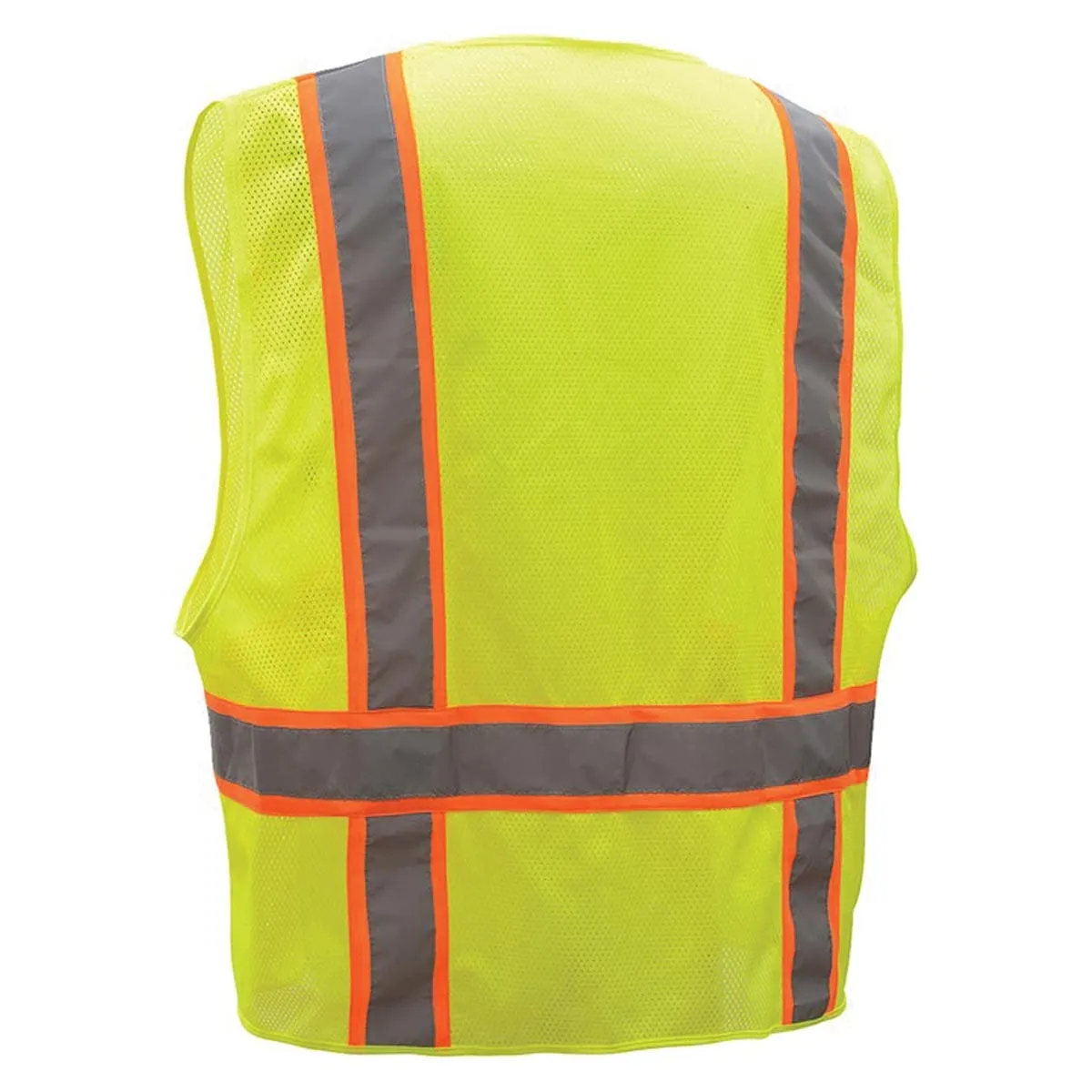 GSS Safety ANSI 2 Premium Multi-Purpose Two Tone Mesh Hi-Vis Vest with Zipper and 6 Pockets