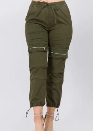 High Waist Cargo Packet Joggers Curvy Fit