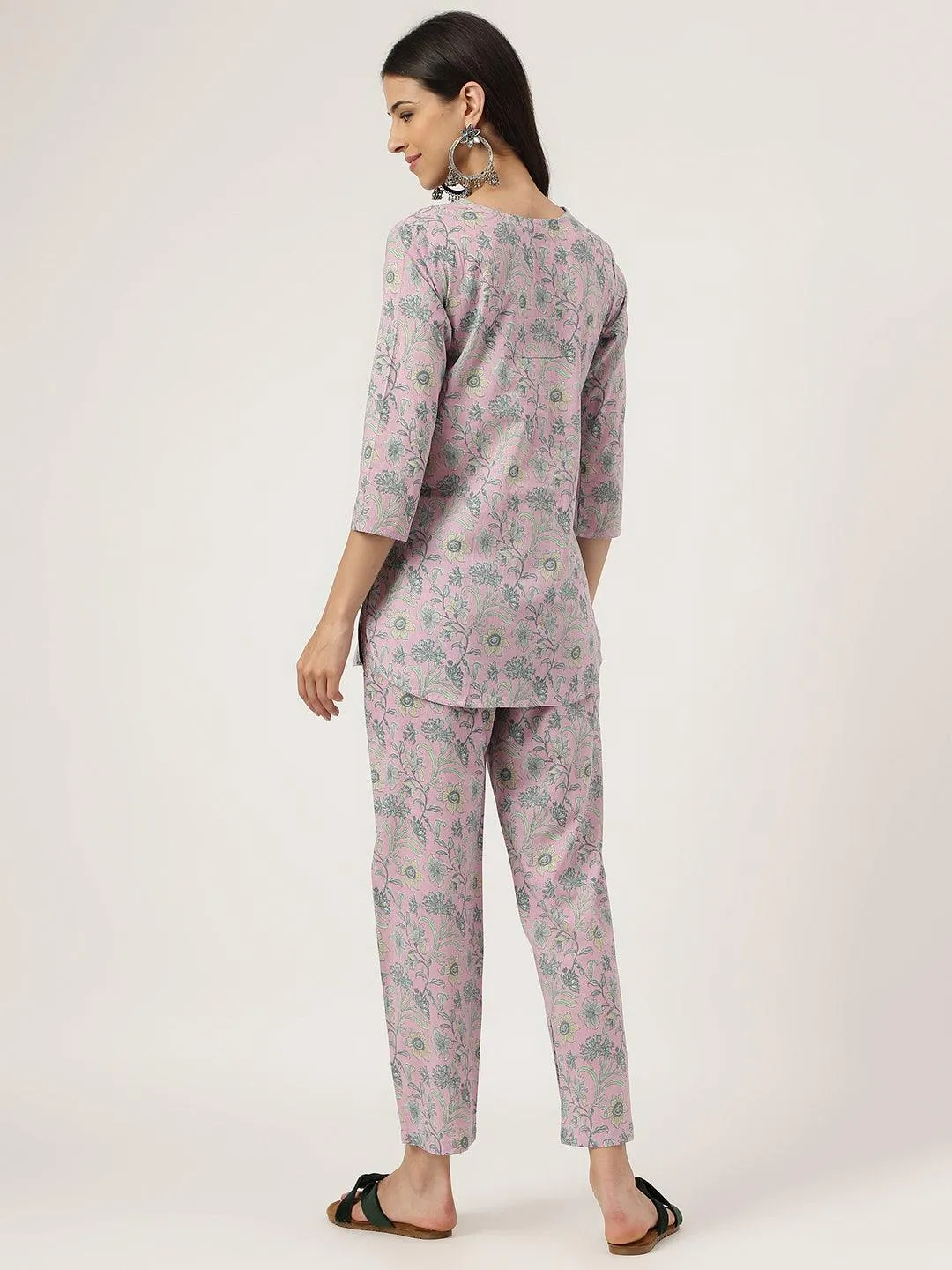 Jashvi Lavender Printed Loungewear/Nightwear