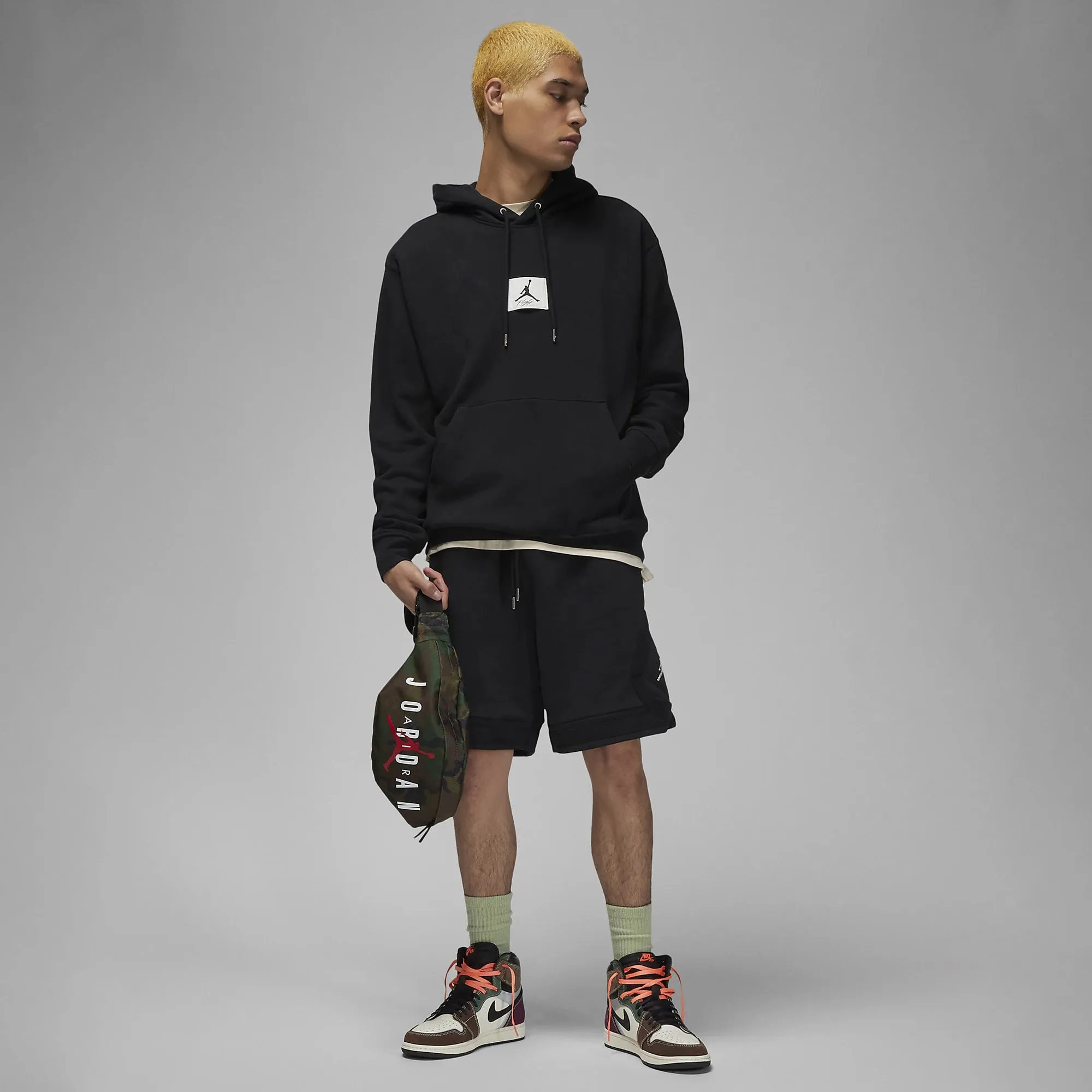 Jordan | FLIGHT FLEECE  { BLACK/SAIL
