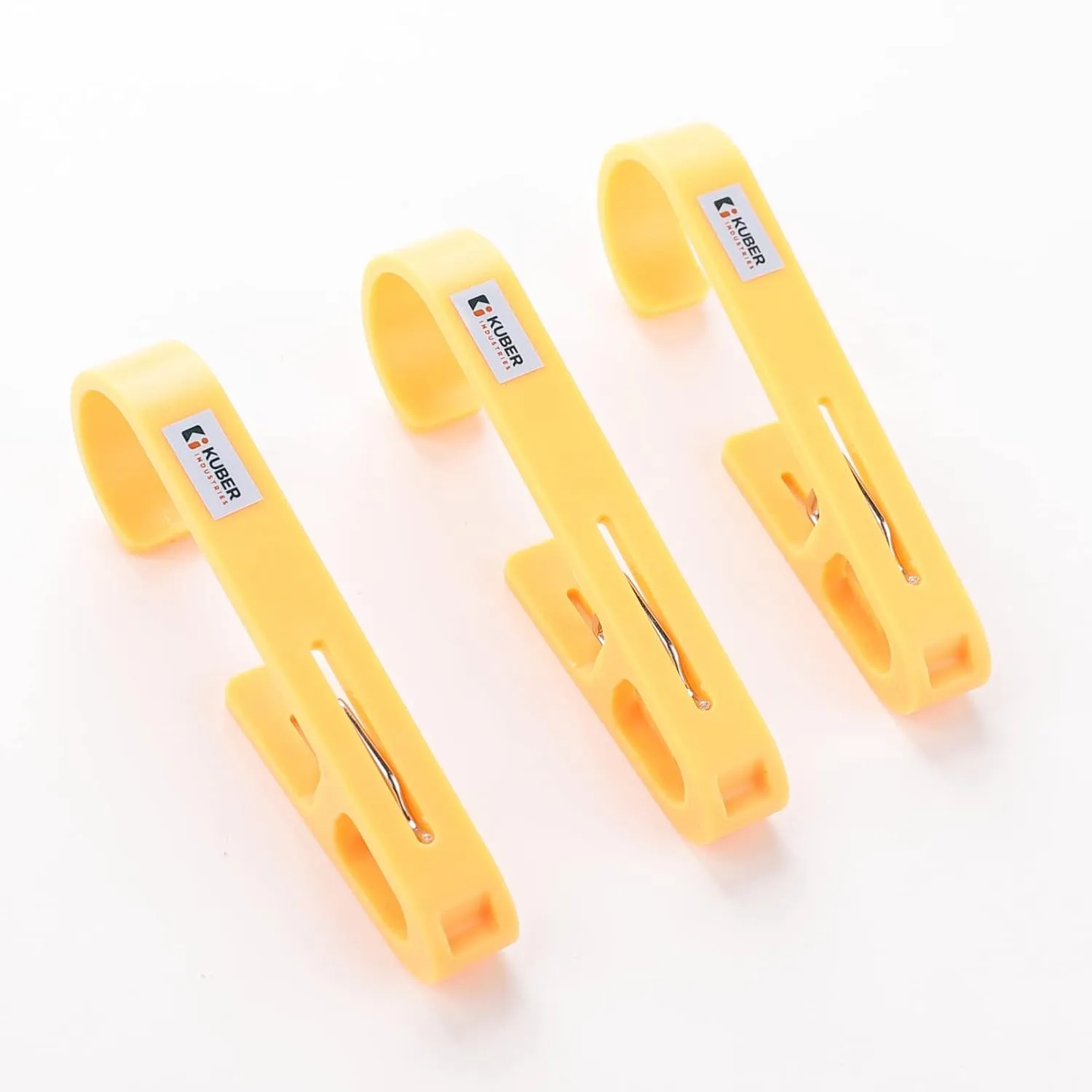 Kuber Industries Multipurpose Bar Hooks & Pins for Laundry, Kitchen, & Wardrobe|Superior Quality ABS|Durable, Strong Grip|Easy to Use|77024(Y)|Pack of 18|Yellow