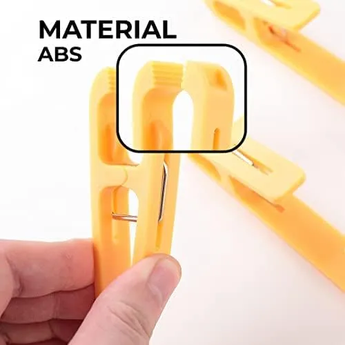 Kuber Industries Multipurpose Bar Hooks & Pins for Laundry, Kitchen, & Wardrobe|Superior Quality ABS|Durable, Strong Grip|Easy to Use|77024(Y)|Pack of 18|Yellow