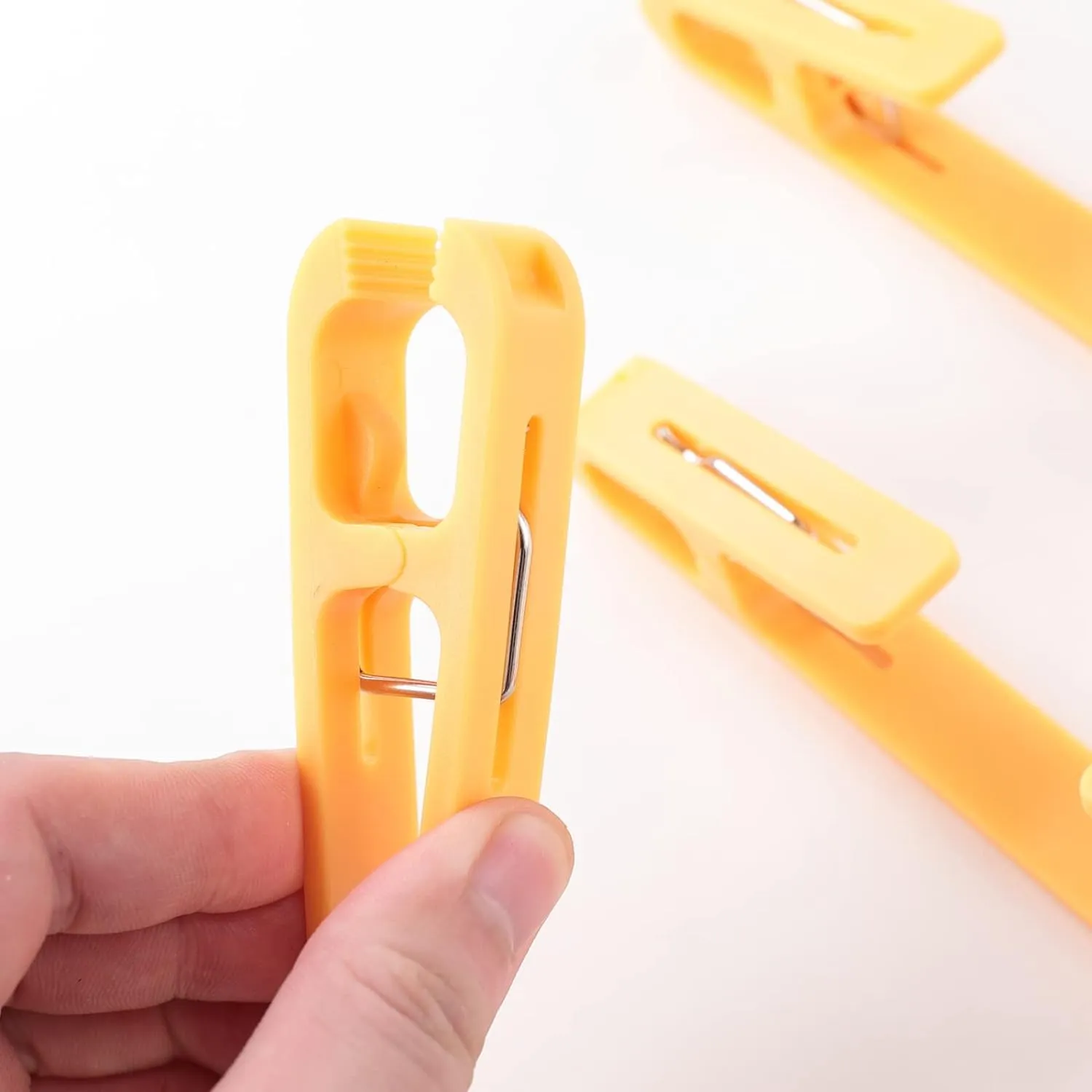 Kuber Industries Multipurpose Bar Hooks & Pins for Laundry, Kitchen, & Wardrobe|Superior Quality ABS|Durable, Strong Grip|Easy to Use|77024(Y)|Pack of 18|Yellow