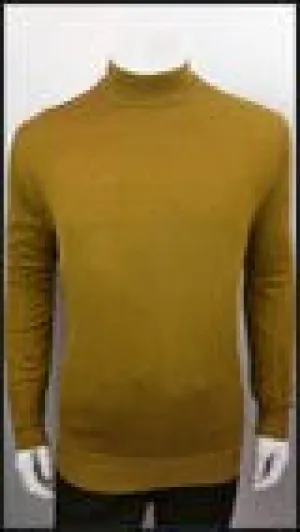 Lavane' 501M L/S Slim Fit Mock Neck Mustard