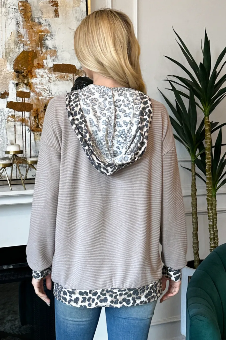 Leopard heart hoodie
