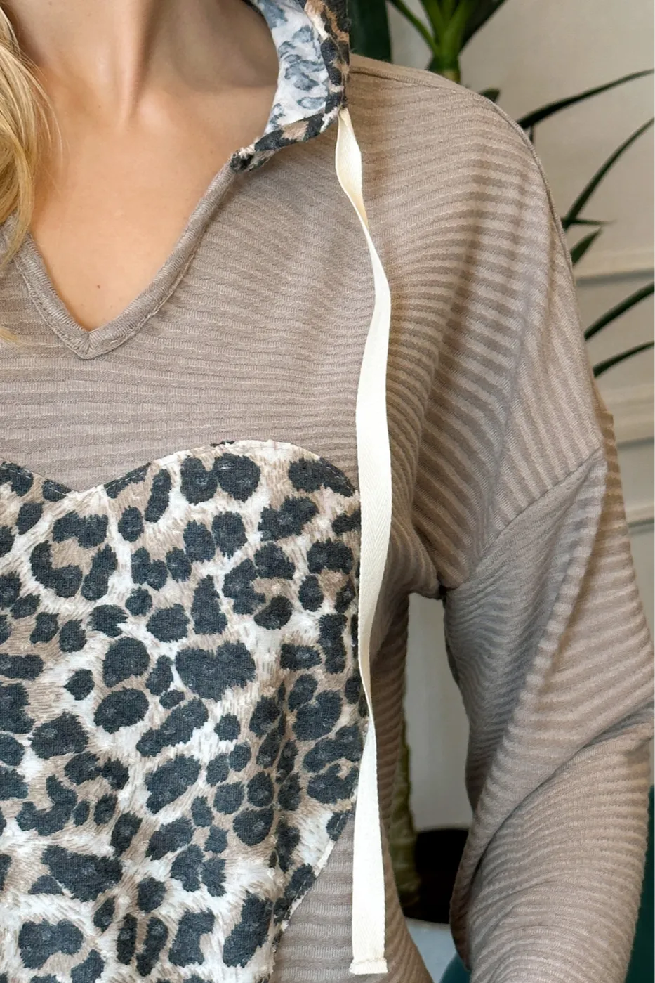 Leopard heart hoodie