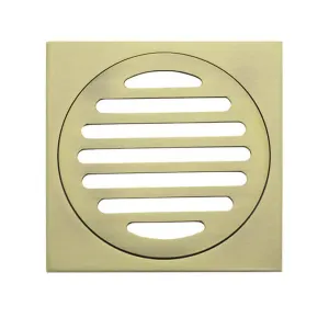 Meir Square Floor Grate Shower Drain 100mm Outlet - Gold