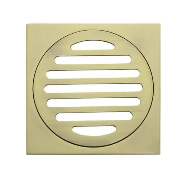 Meir Square Floor Grate Shower Drain 100mm Outlet - Gold