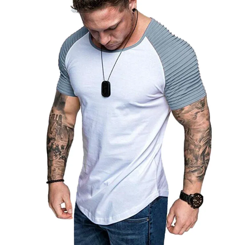 Men's Casual White & Grey T-shirt