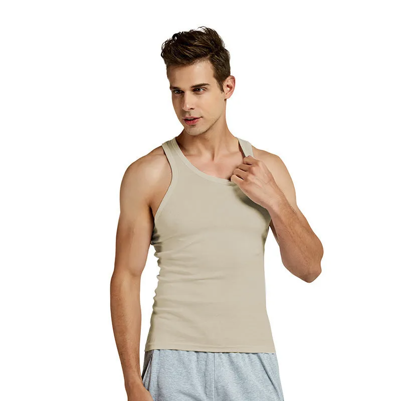 Men's Cotton Slim Fit Sports Bottoming Breathable Stretch Vest