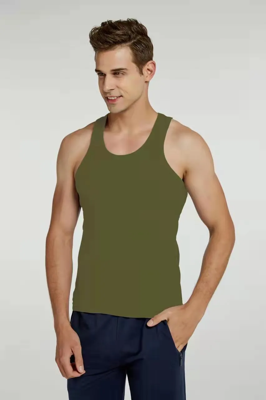 Men's Cotton Slim Fit Sports Bottoming Breathable Stretch Vest