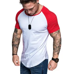 Men's Red & White Casual T-shirt