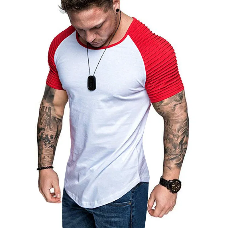 Men's Red & White Casual T-shirt