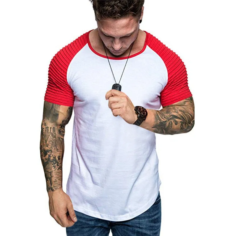 Men's Red & White Casual T-shirt