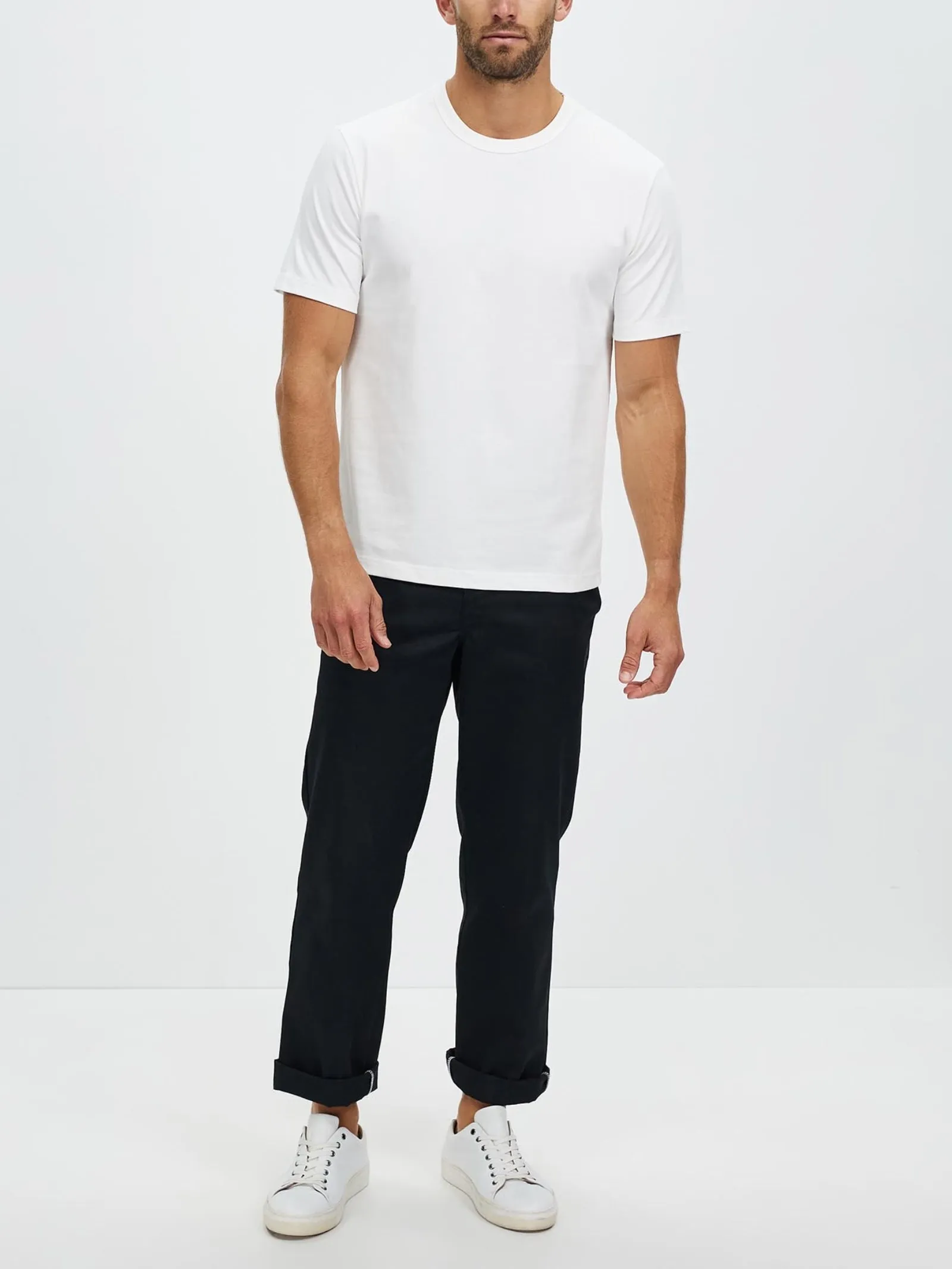 Men's Short Sleeve Crew Neck Cotton Jersey T-Shirt by Kaja Clothing - Leo Top