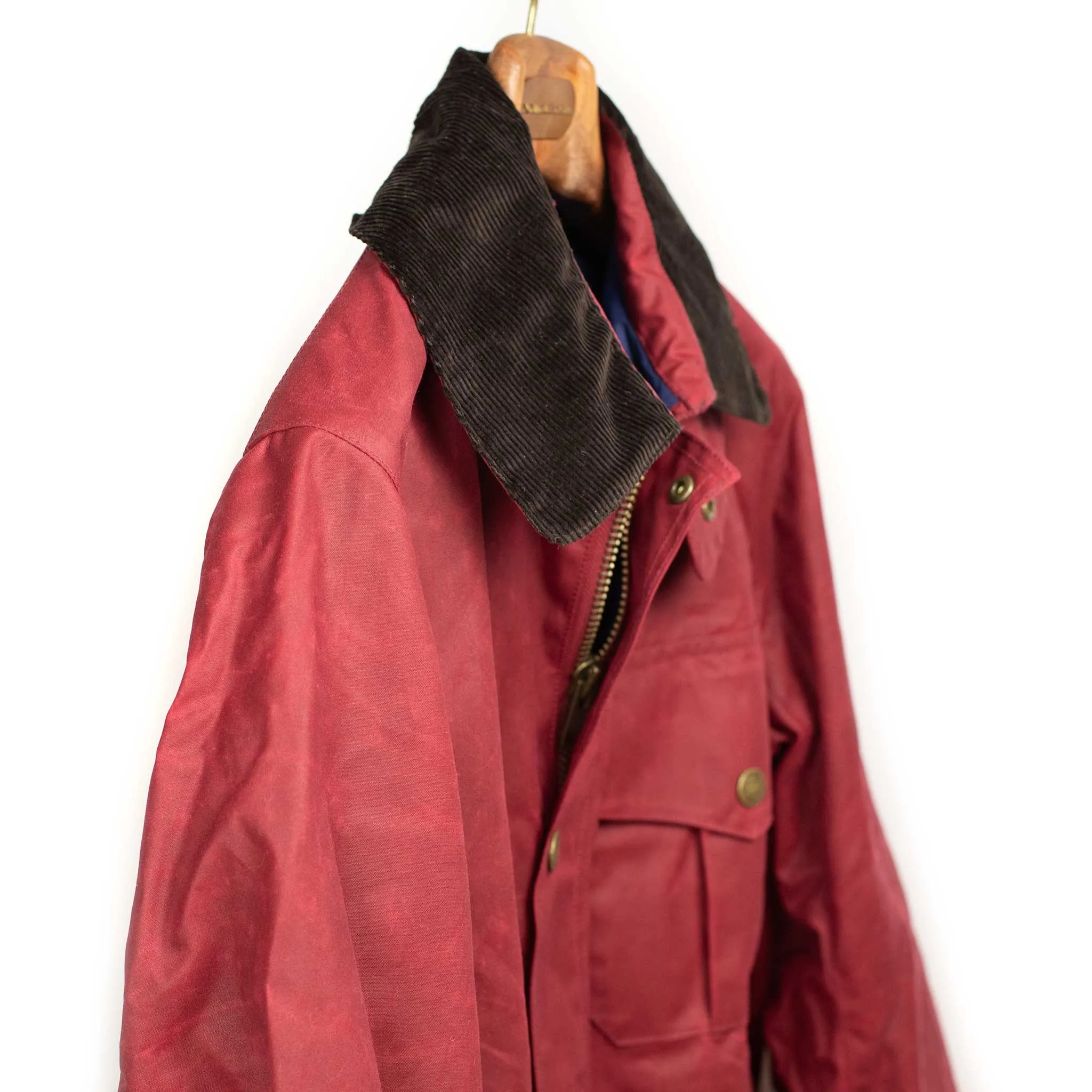 NZ Jacket in exclusive brick red proofed waxed cotton