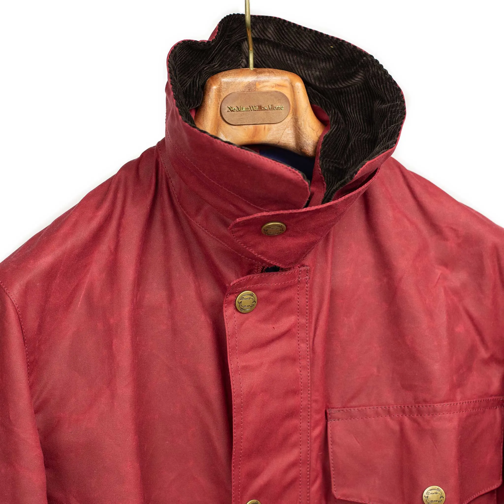 NZ Jacket in exclusive brick red proofed waxed cotton