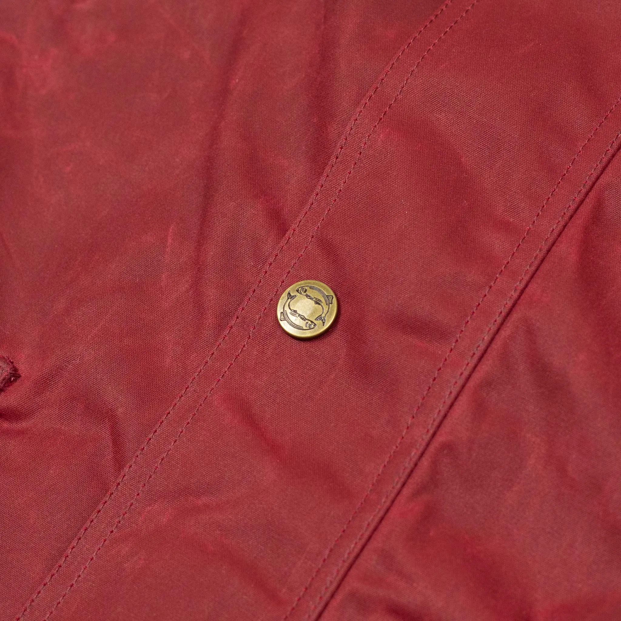 NZ Jacket in exclusive brick red proofed waxed cotton