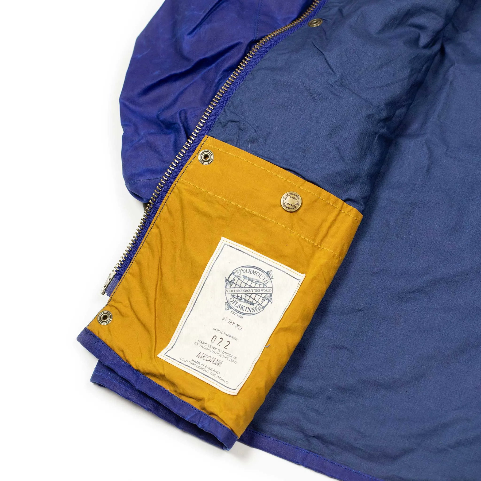 NZ Jacket in exclusive cobalt blue proofed waxed cotton