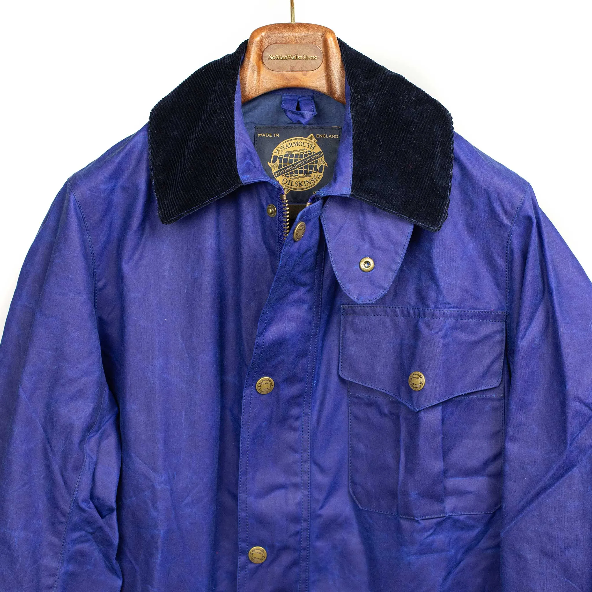 NZ Jacket in exclusive cobalt blue proofed waxed cotton