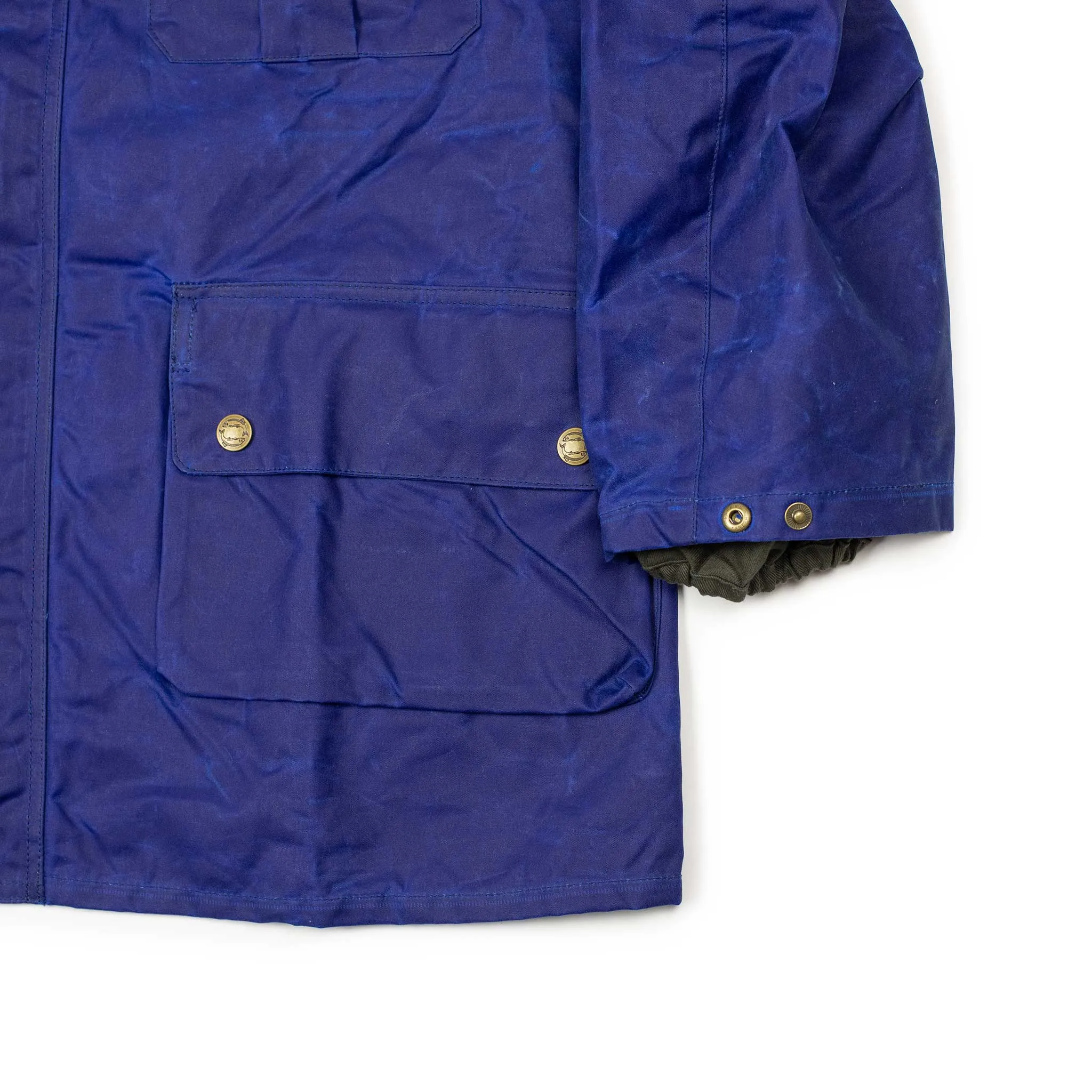NZ Jacket in exclusive cobalt blue proofed waxed cotton