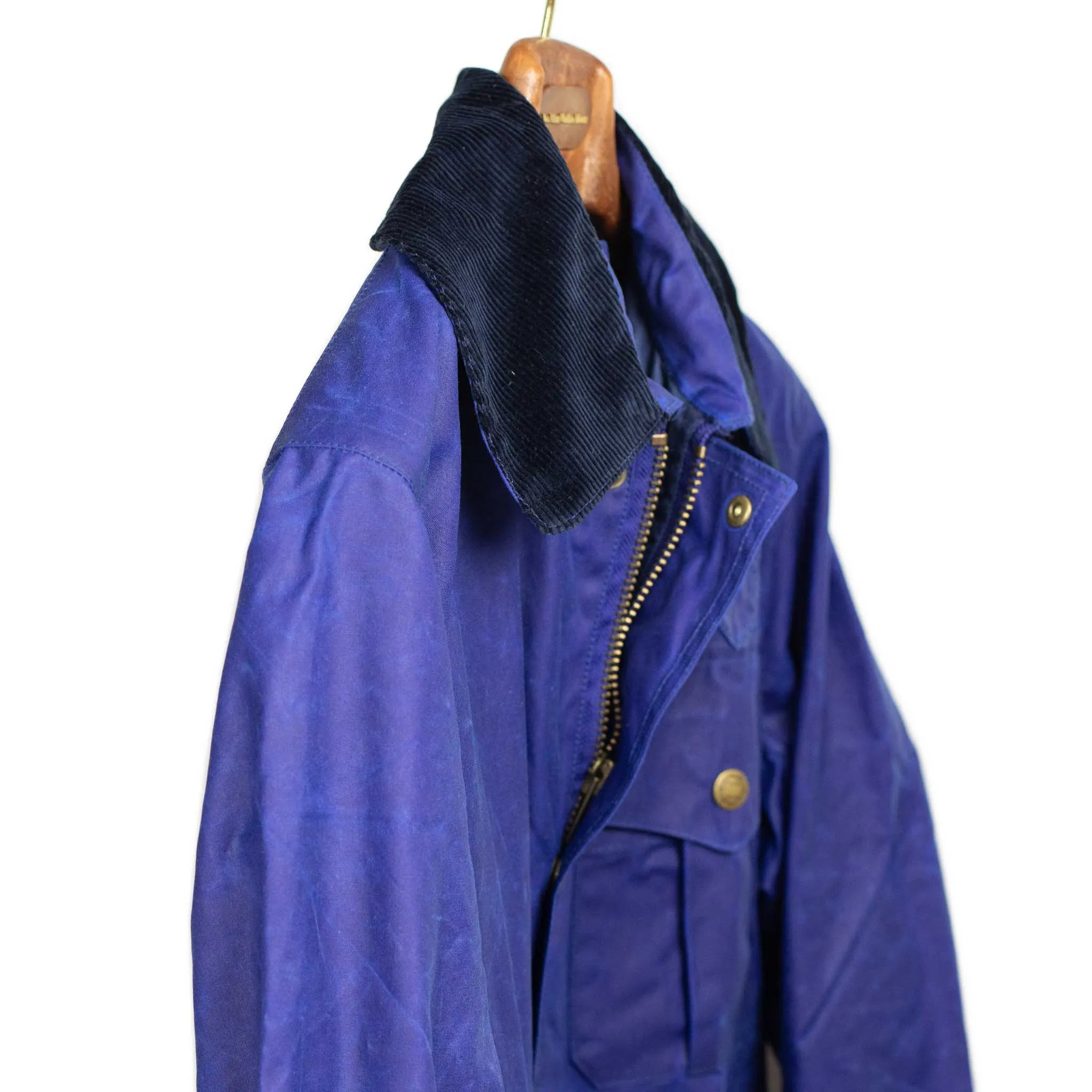 NZ Jacket in exclusive cobalt blue proofed waxed cotton