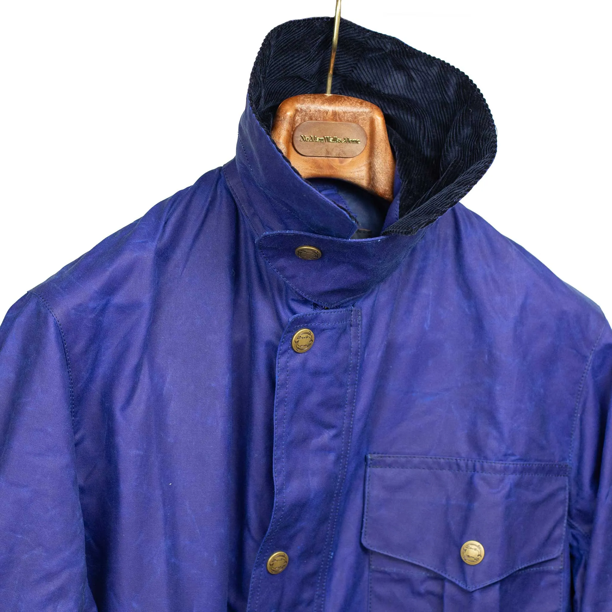 NZ Jacket in exclusive cobalt blue proofed waxed cotton