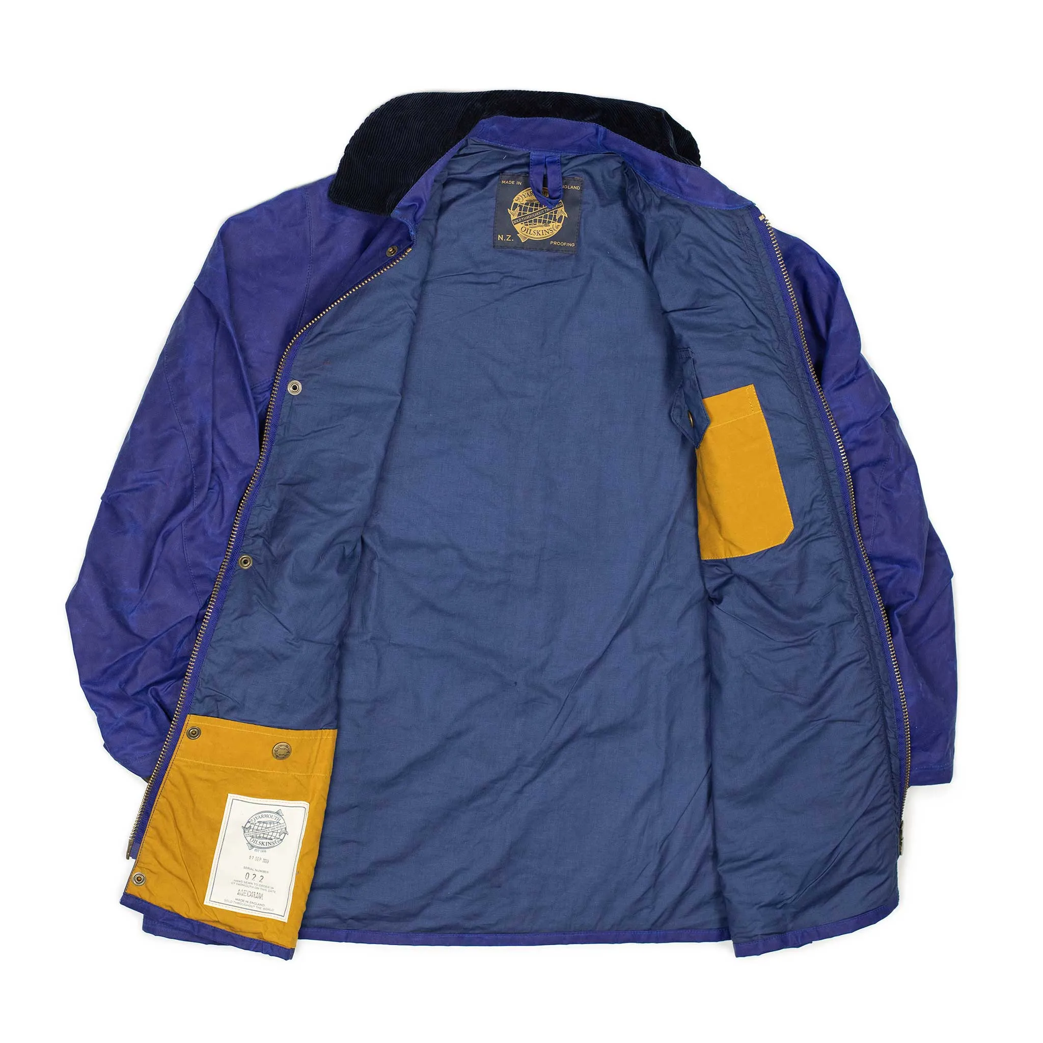 NZ Jacket in exclusive cobalt blue proofed waxed cotton