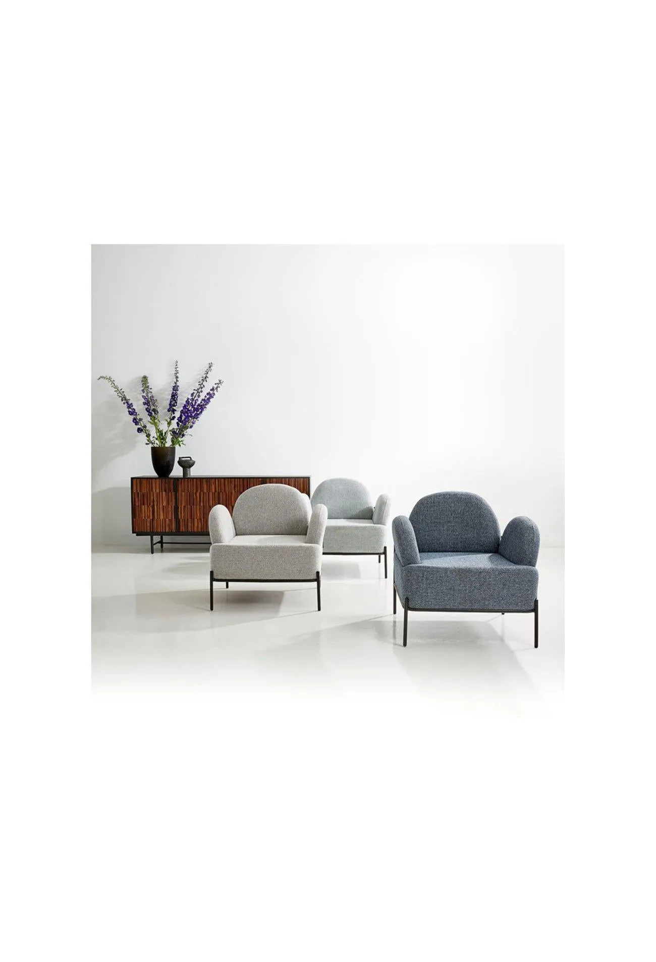Pio Armchair  – Blue Grey