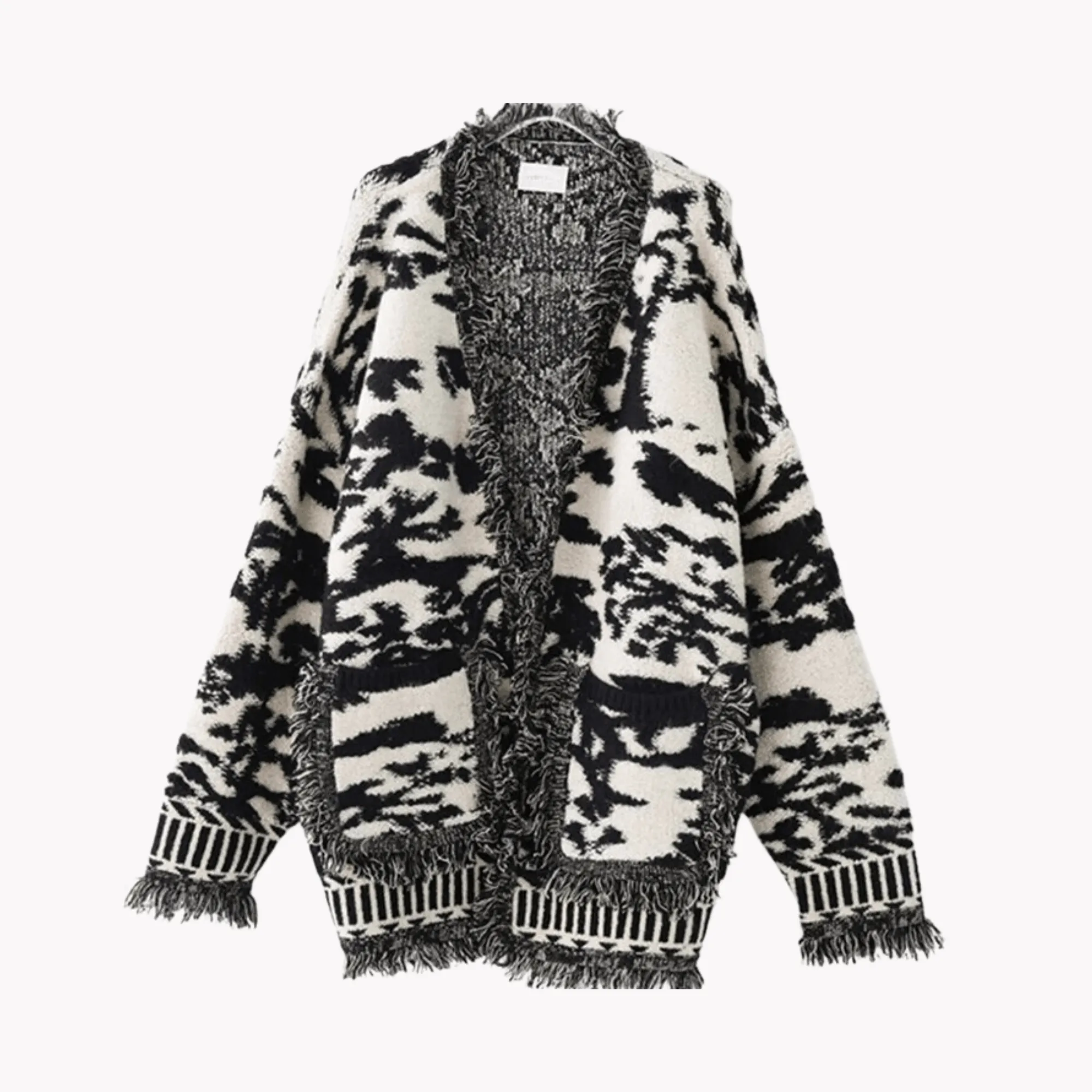 Pre Order:  Tassel Hem Marbled Knit Sweater