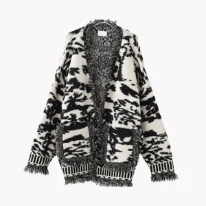 Pre Order:  Tassel Hem Marbled Knit Sweater