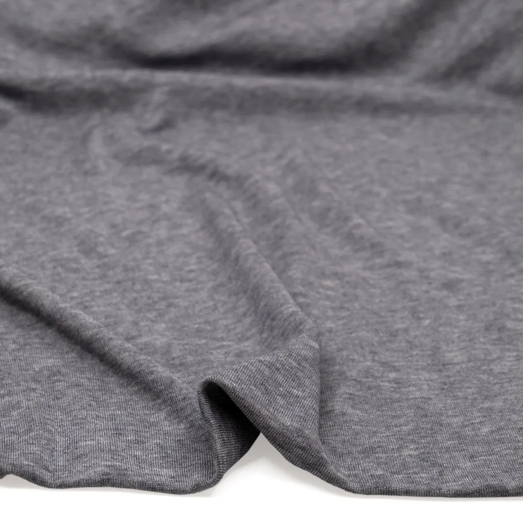 Remnant - 1.3m - Layer Up Lyocell Wool Blend Jersey - Heather Grey