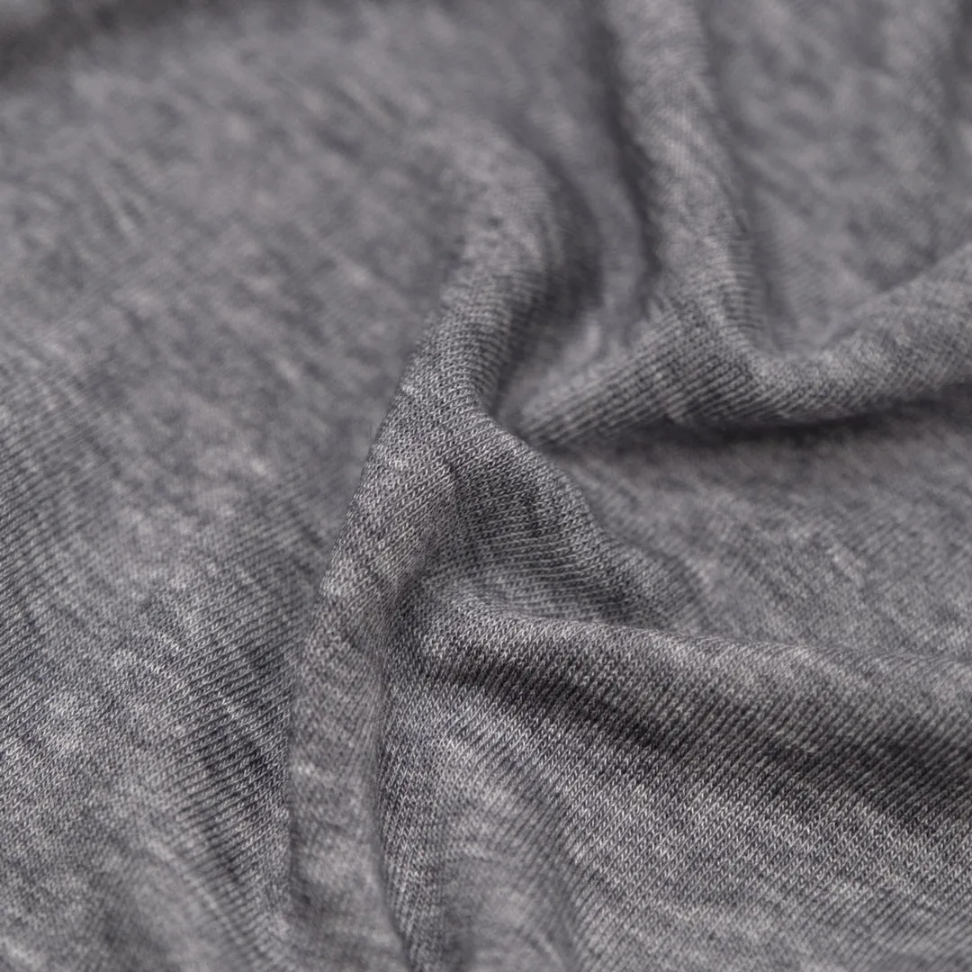 Remnant - 1.3m - Layer Up Lyocell Wool Blend Jersey - Heather Grey