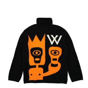 Skull Knit Oversized High Collar